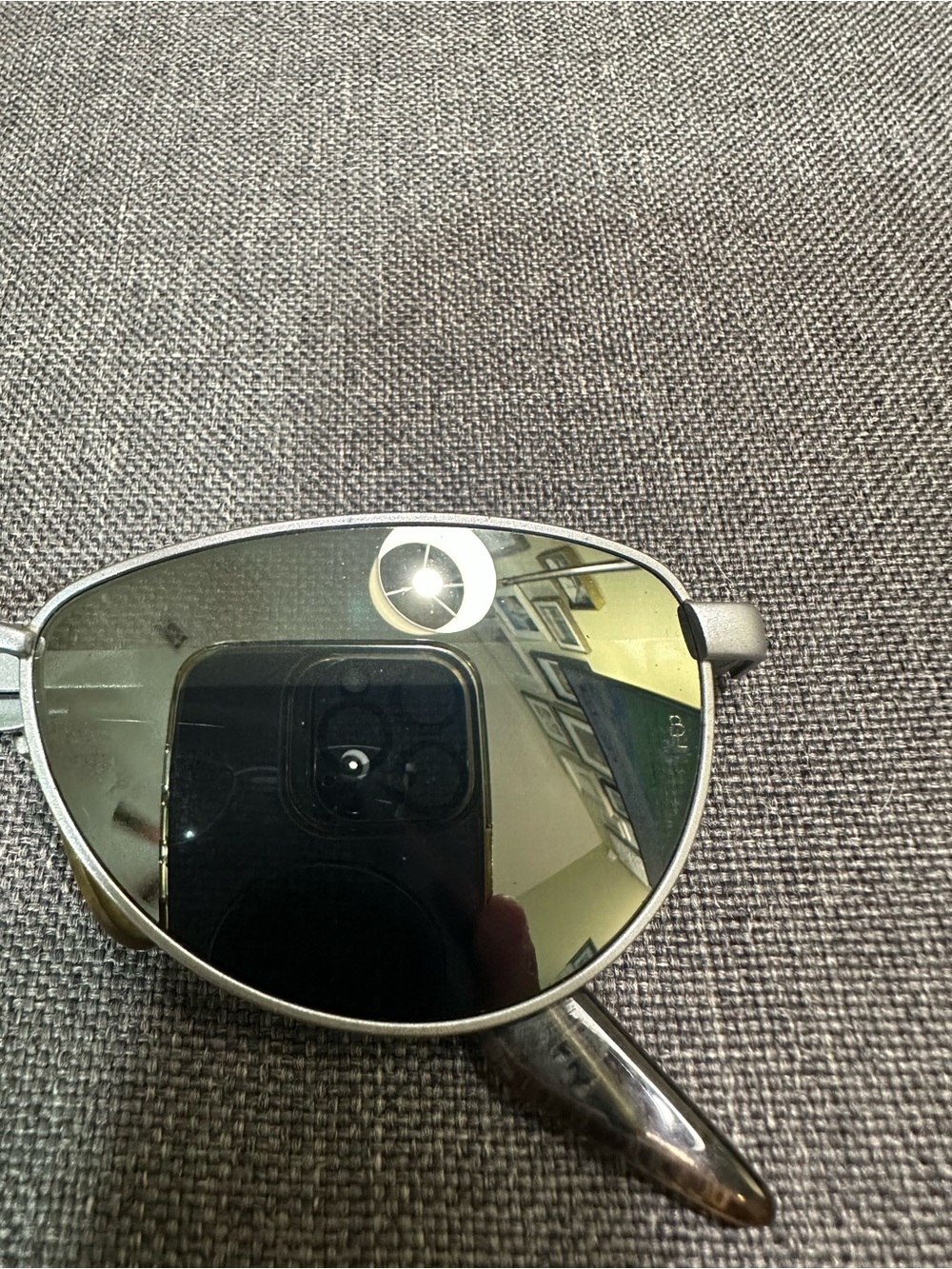 Ray-Ban Silver Oval Sunglasses with Dark Green Lenses - Picture 7 of 10